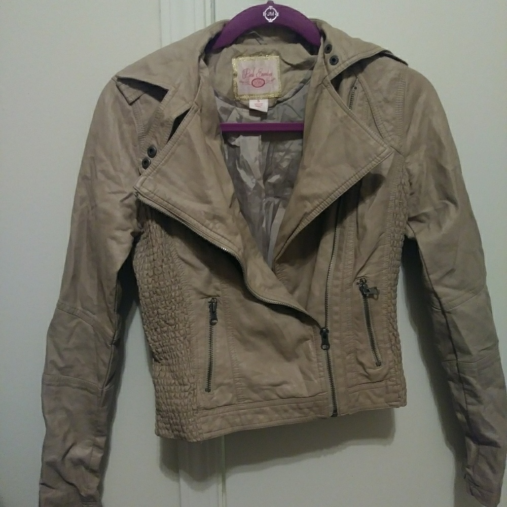 Pink nude moto jacket